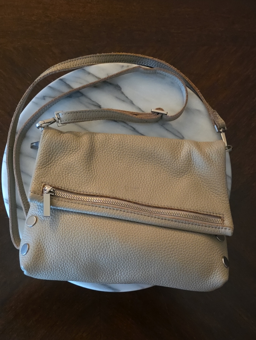 Hammitt Small VIP Neutral Taupe Leather Crossbody Bag